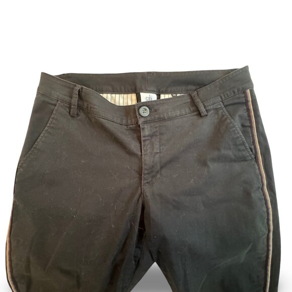 Cabi - The Peyton Multicolor Ribbon Side Stripe Black Pants - Women Size 8 - Picture 9 of 16